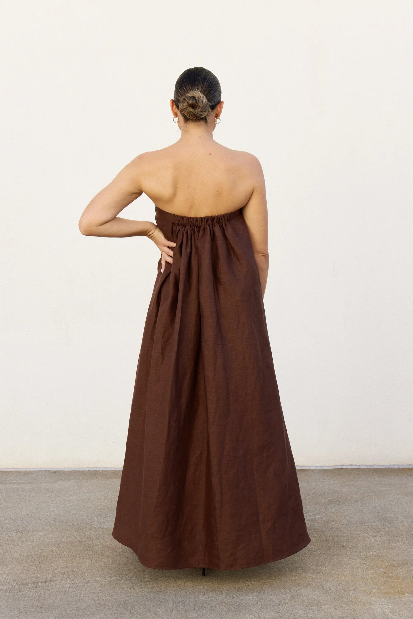 Chocolate Strapless Dress Isabella Longginou