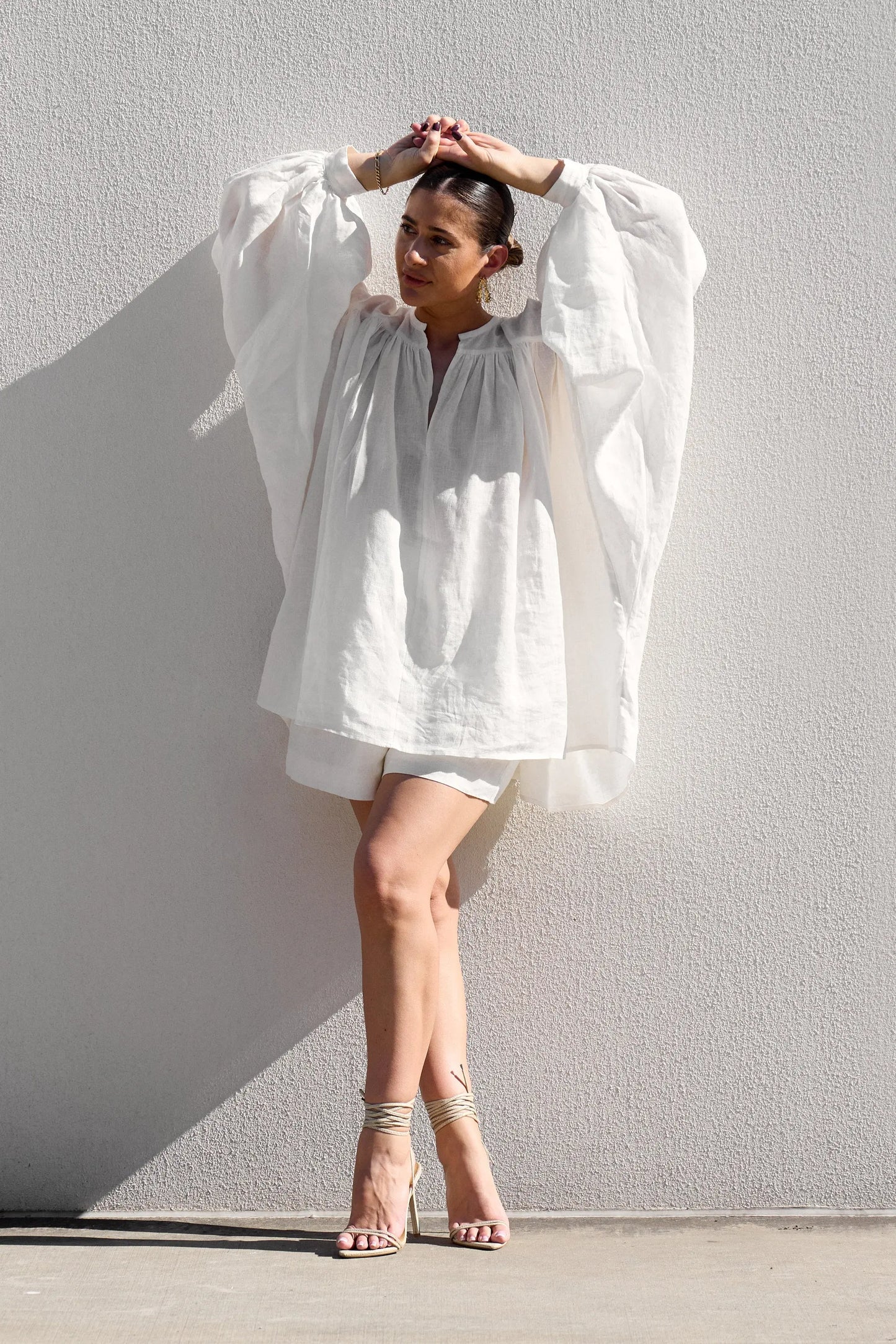 White Puffy Shirt Isabella Longginou