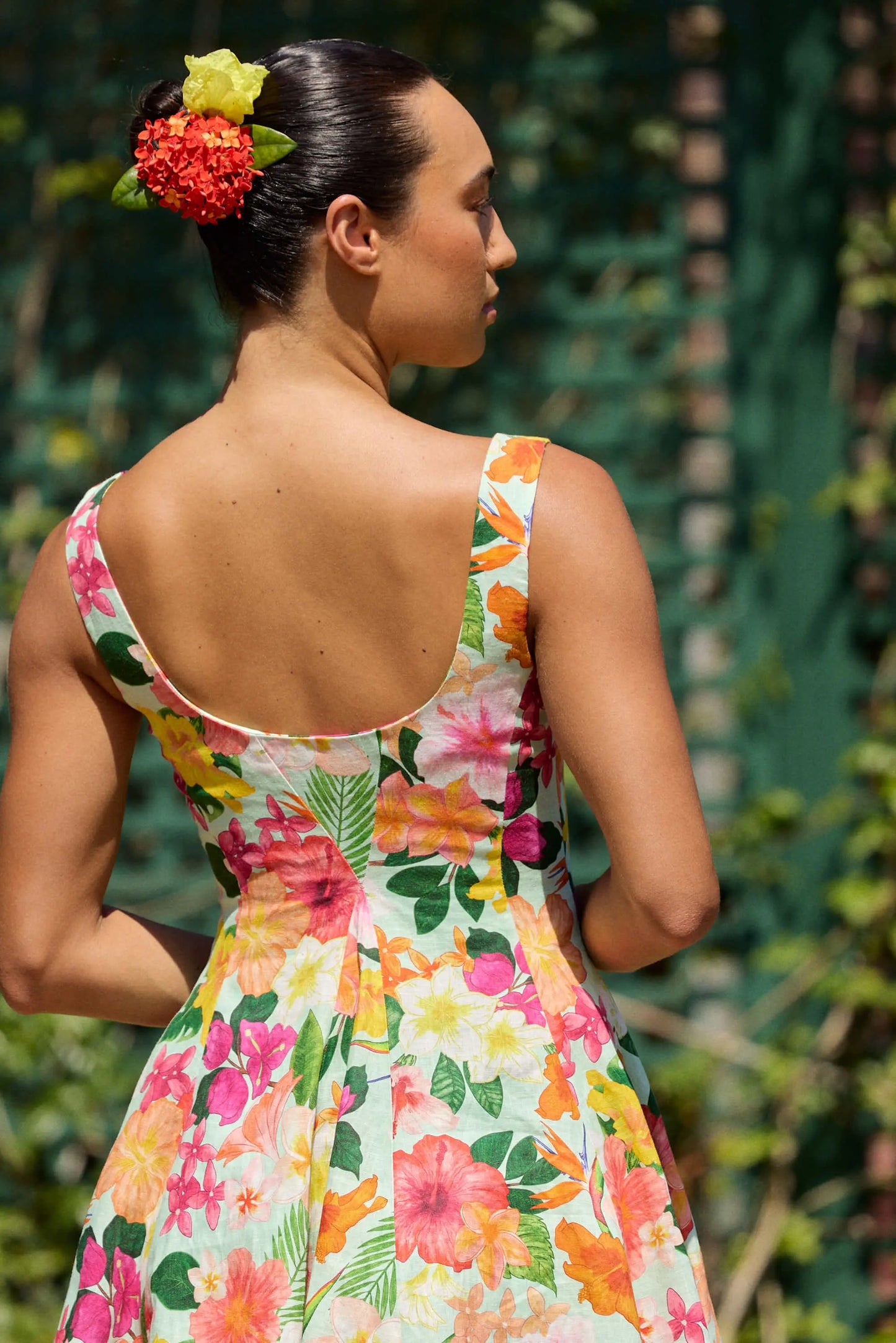 Hibiscus Godet Mini Dress Isabella Longginou