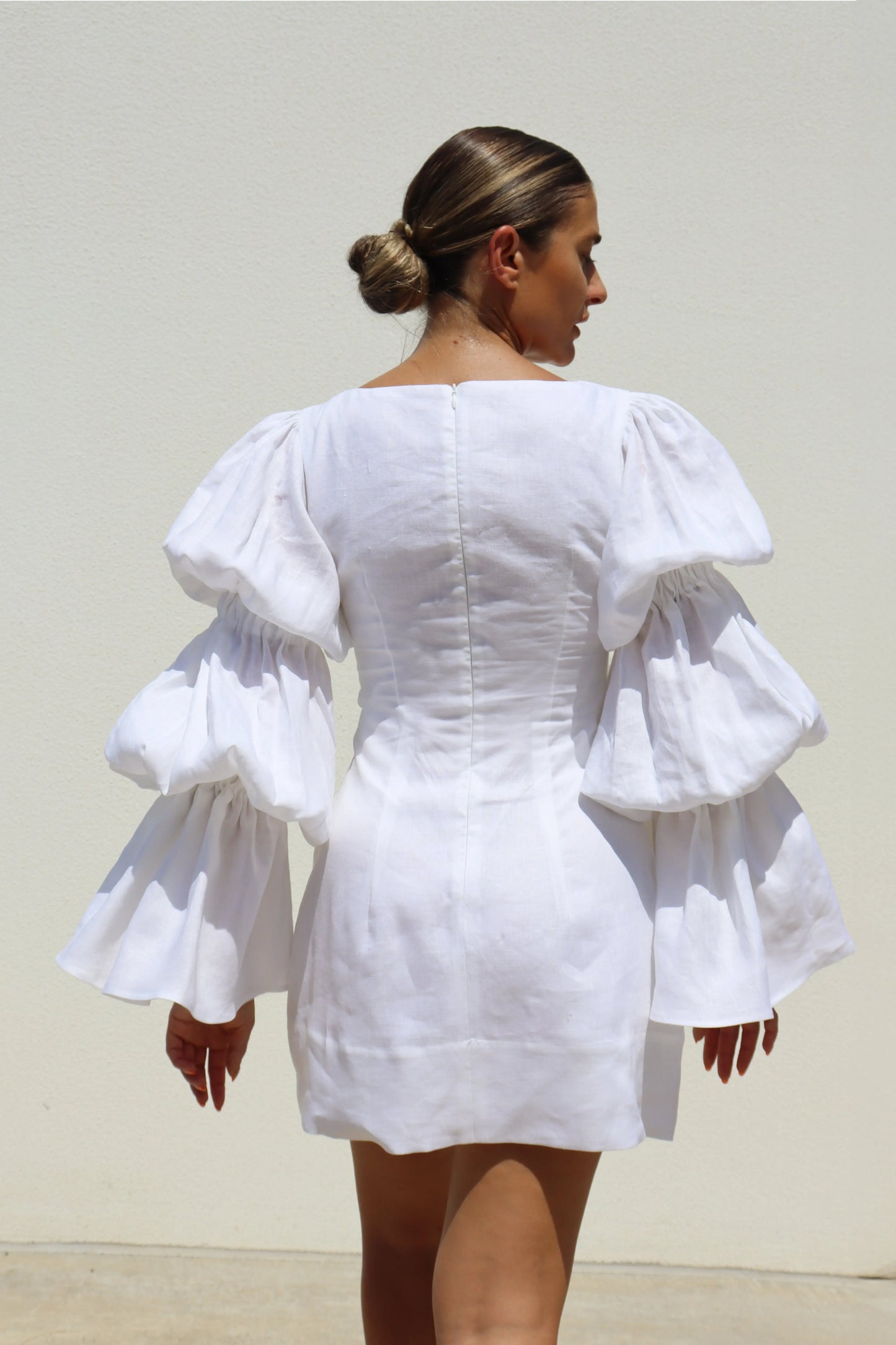 White Double Puff Mini Isabella Longginou
