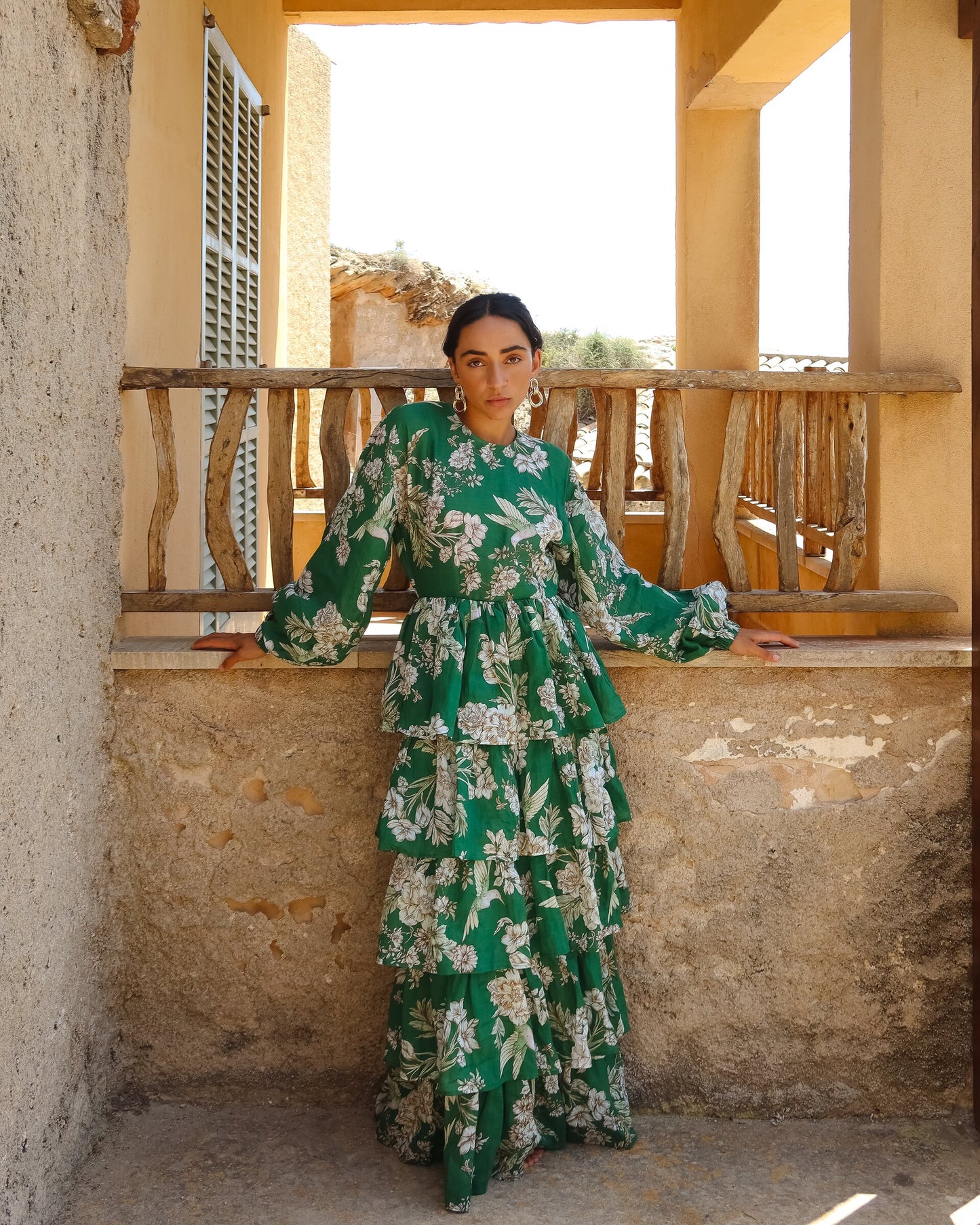 Green Floral Frill Dress — Del Mare drop 2 — Isabella Longginou