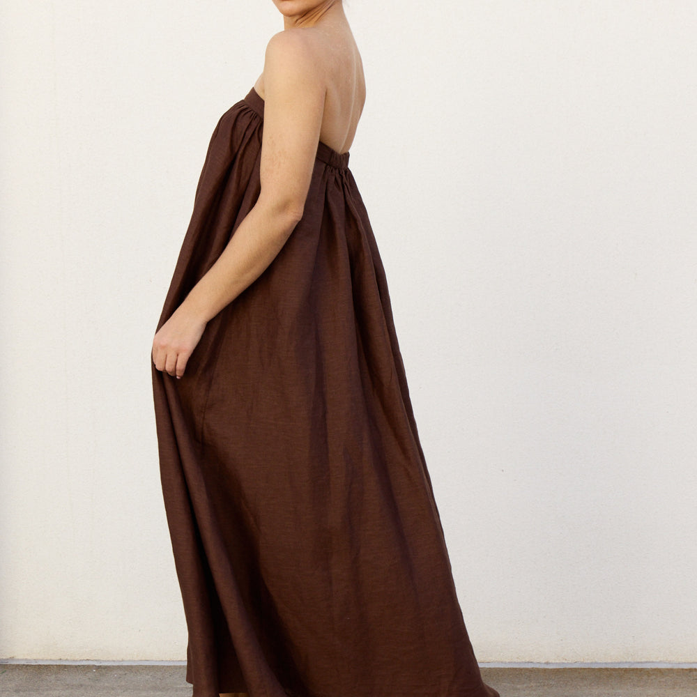 
                      
                        Chocolate Strapless Dress
                      
                    