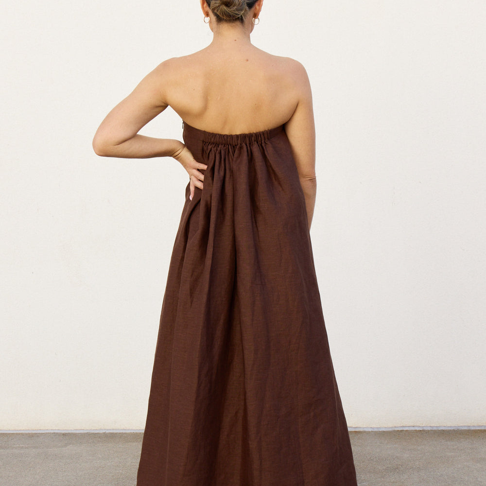 
                      
                        Chocolate Strapless Dress
                      
                    