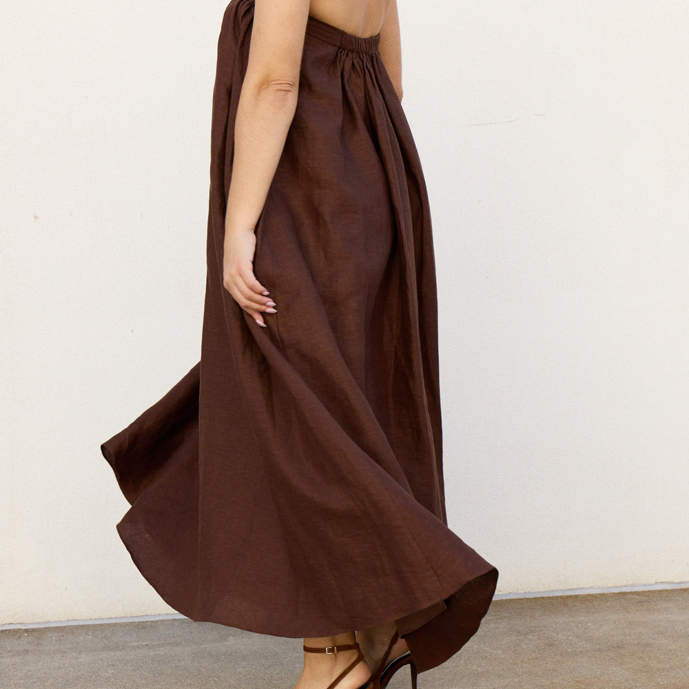 
                      
                        Chocolate Strapless Dress
                      
                    