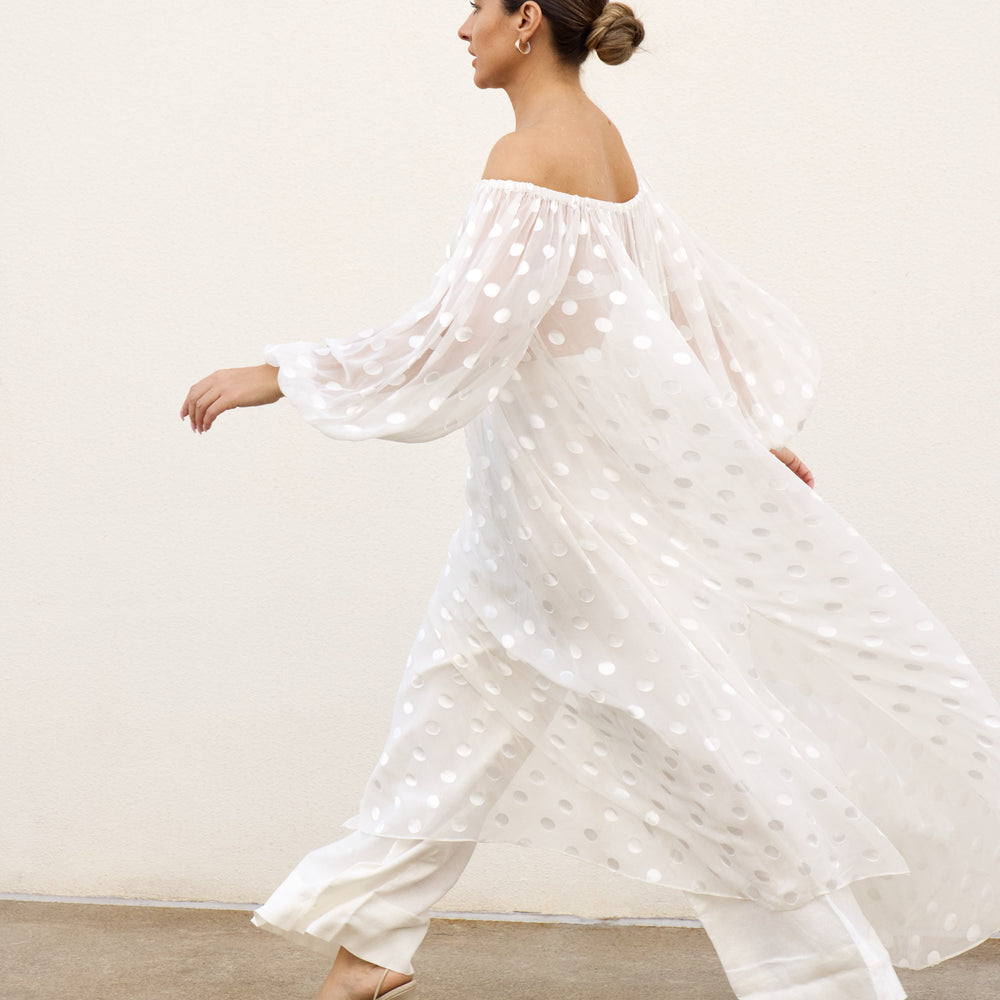 
                      
                        Sheer Spot OTS Dress
                      
                    