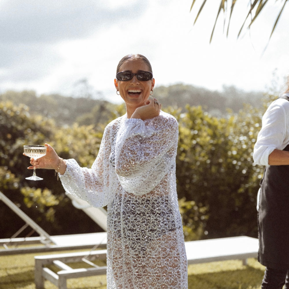 
                      
                        Sheer Sequin Balloon Sleeve Shift
                      
                    