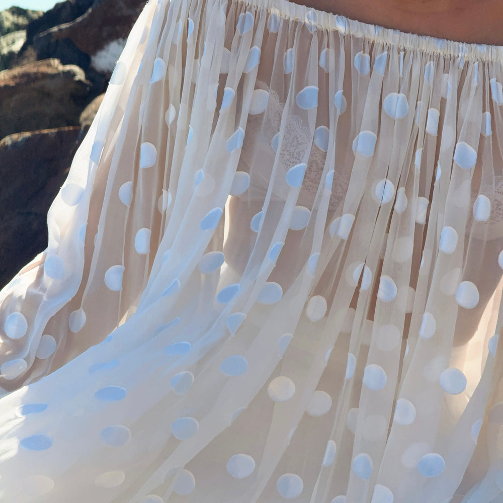 Sheer Spot OTS Dress
