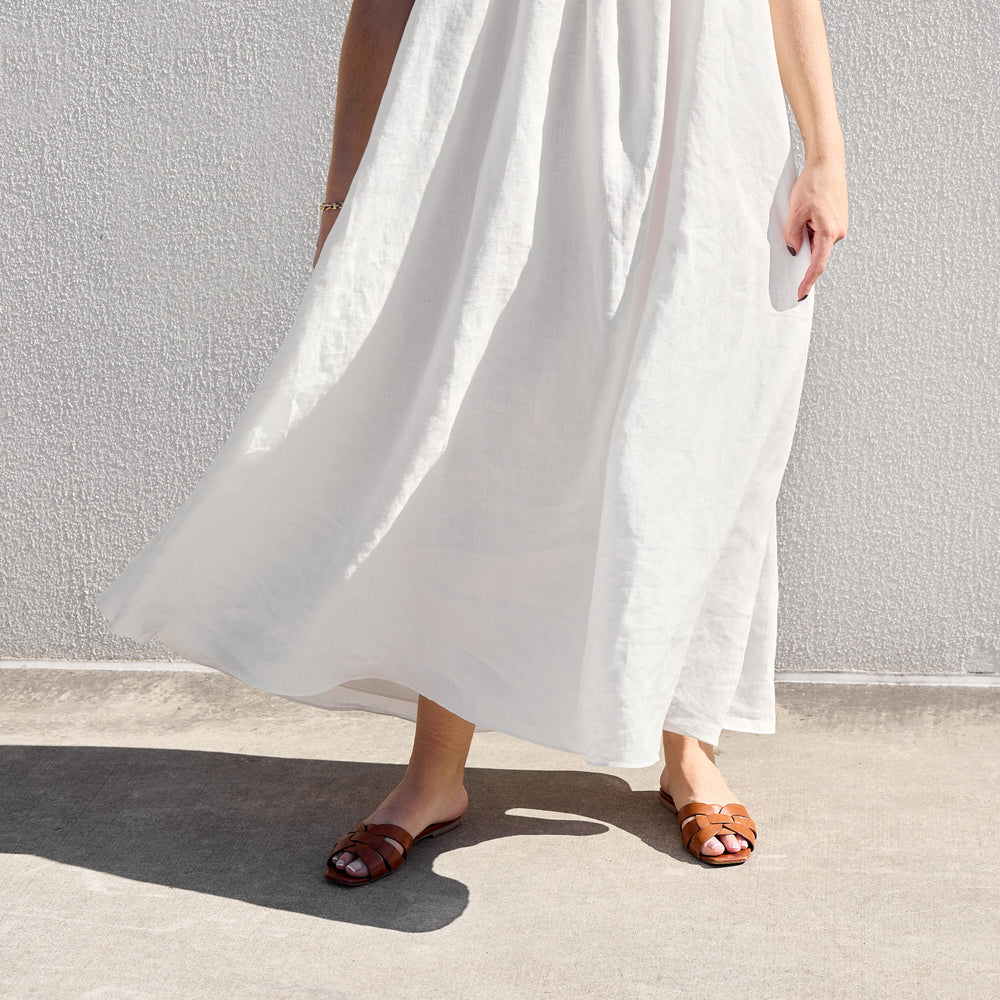 
                      
                        White Strapless Gathered Dress
                      
                    