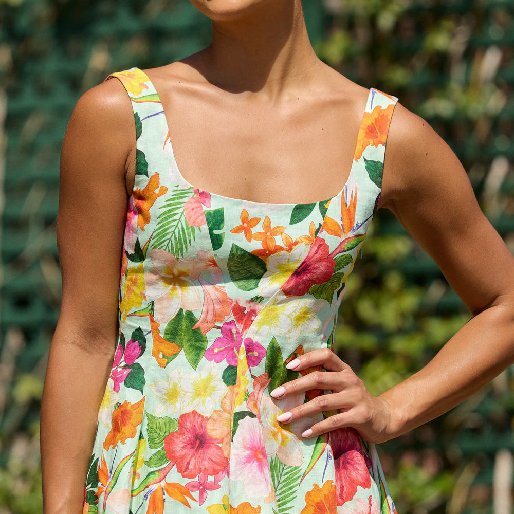 
                      
                        Hibiscus Godet Mini Dress
                      
                    