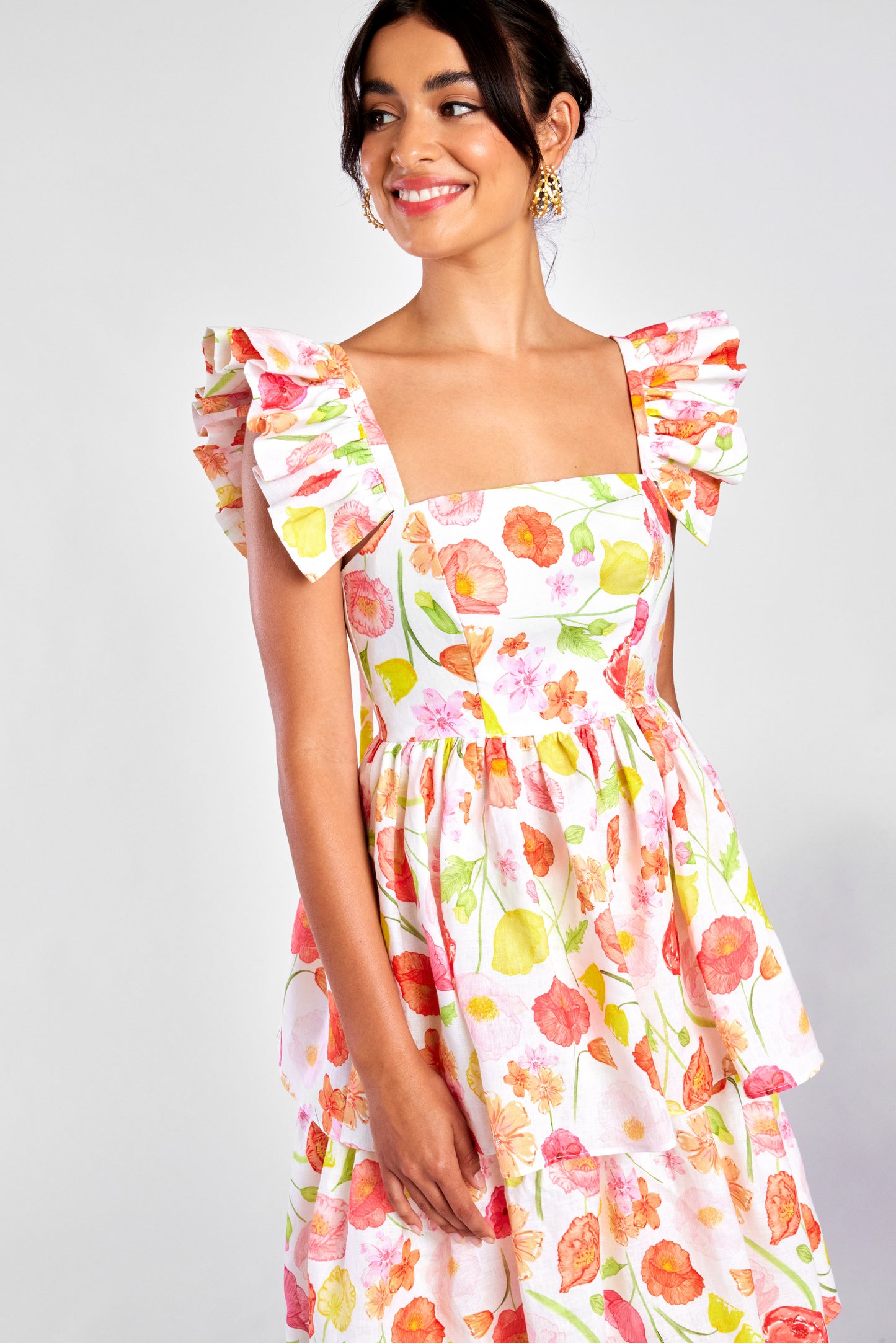 Poppy Floral Frill Dress