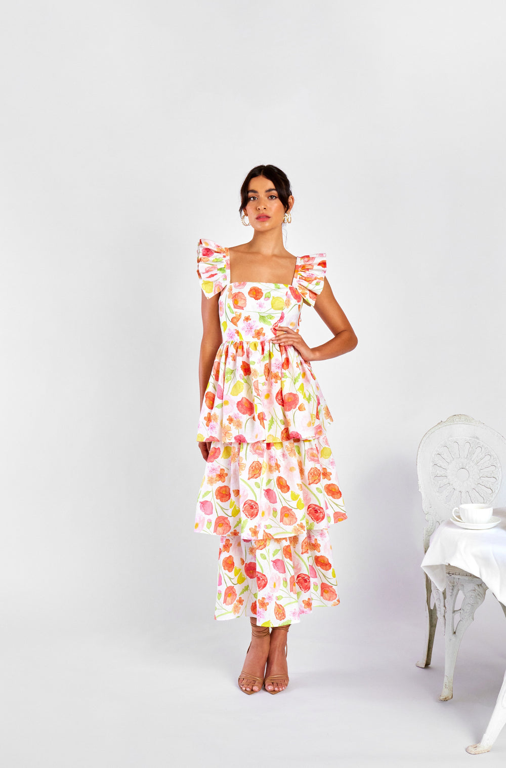 Poppy Floral Frill Dress