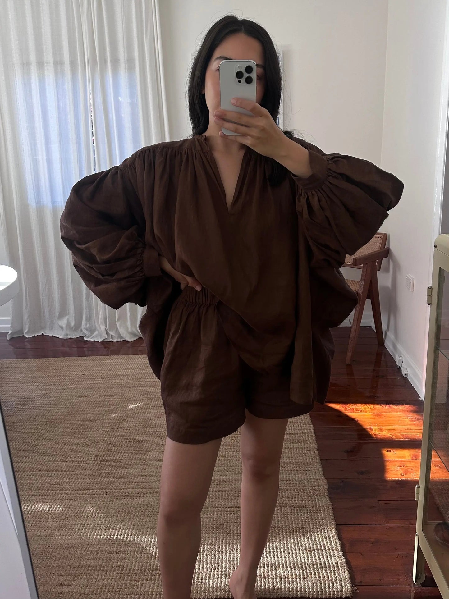 Chocolate Puffy Shirt Isabella Longginou